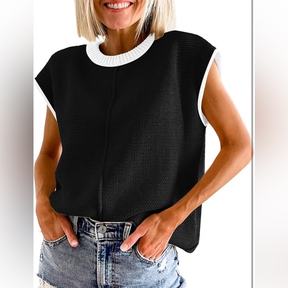 Cap sleeve sweater - Picture 2 of 5